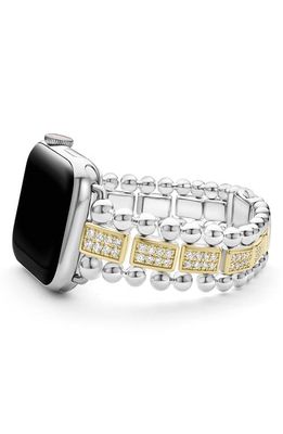 LAGOS 18K Gold & Sterling Silver Diamond Link Band for Apple Watch in Silver Gold Diamond