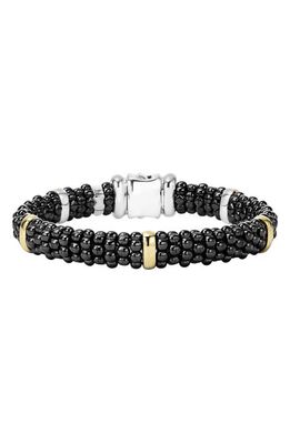 LAGOS 'Black Caviar' Rope Bracelet in Black Caviar/Gold