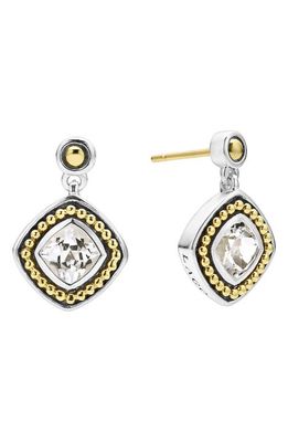 LAGOS Caviar Color White Topaz Drop Earrings in Gold