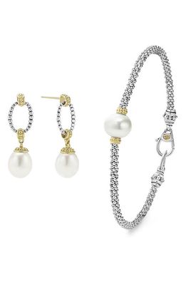 LAGOS Caviar Freshwater Pearl Earrings & Bracelet Set