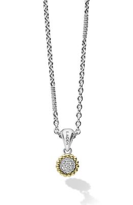 LAGOS Caviar Lux Diamond Pendant Necklace in Silver/gold