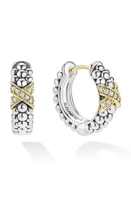 LAGOS Embrace Diamond Huggie Hoop Earrings in Metallic