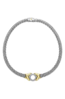 LAGOS Embrace Diamond Pendant Bracelet in Yellow Gold/Silver
