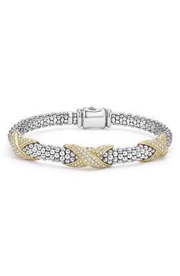 LAGOS Embrace Pavé Diamond Station Bracelet in Silver