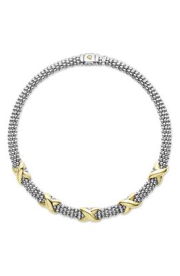 LAGOS Embrace Station Collar Necklace in Silver/gold