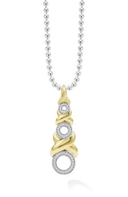LAGOS Embrace XO Pavé Diamond Pendant Necklace in Metallic