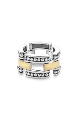LAGOS High Bar Link Band Ring in Two-Tone