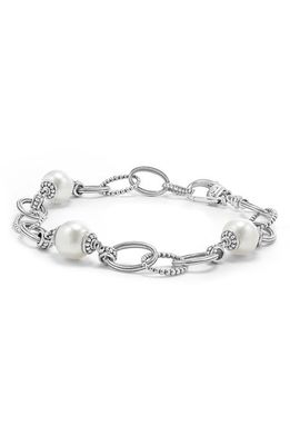 LAGOS Luna Freshwater Pearl Station Bracelet in Marine