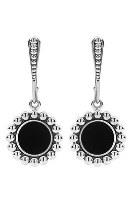 LAGOS Maya Circle Drop Earrings in Silver/Onyx