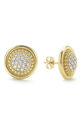 LAGOS Meridan Pavé Diamond Stud Earrings in Gold