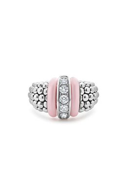 LAGOS Pink Caviar Diamond Ceramic Ring