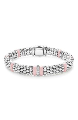 LAGOS Pink Caviar Diamond Ceramic Station Bracelet