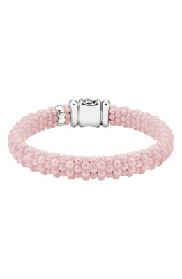 LAGOS Set of 2 Caviar Beaded Bracelets in Silver/pink