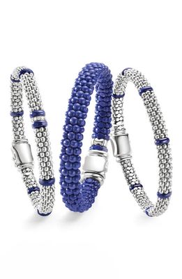 LAGOS Set of 3 Rope Bracelets in Silver Blue