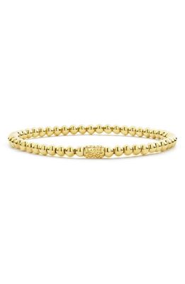 LAGOS Signature Caviar Beaded Stretch Bracelet in Gold