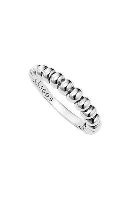 LAGOS 'Signature Caviar' Bold Fluted Stack Ring in Silver