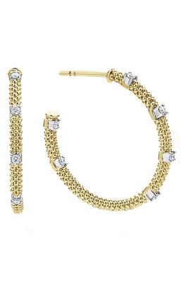 LAGOS Signature Caviar Diamond Hoop Earrings in Gold