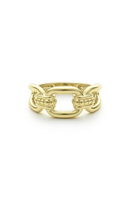 LAGOS Signature Caviar Oval Link Ring in Gold
