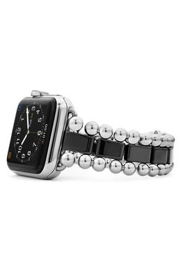 LAGOS Smart Caviar Black Ceramic & Stainless Steel Apple Watch Watchband in Silver/Black Ceramic