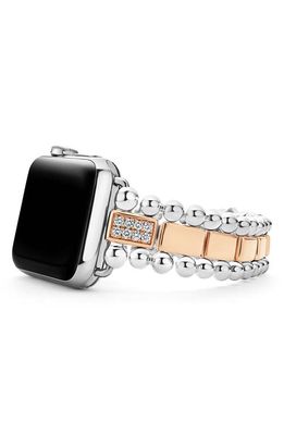 LAGOS Smart Caviar Diamond Apple Watch Watchband in Rose Gold