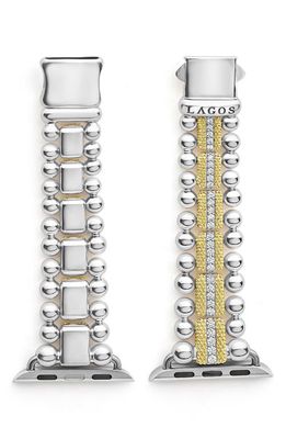 LAGOS Smart Caviar Diamond Luxe Apple Watch® Watchband in Gold/Silver