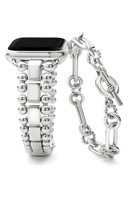 LAGOS Smart Caviar Link Bracelet & AppleÂ® Watch Bracelet Band Gift Set in Silver