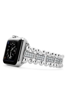 LAGOS Smart Caviar Sterling Silver & Diamond Apple Watch® Watchband in Silver/Diamond