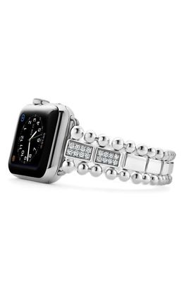 LAGOS Smart Caviar Sterling Silver & Diamond Apple Watch Watchband in Silver/Diamond