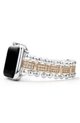 LAGOS Two-Tone Pavé Diamond Apple Watch Bracelet Watchband in Rose Gold