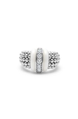 LAGOS White Caviar Ceramic Diamond Ring