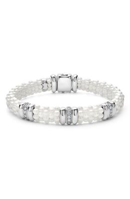 LAGOS White Caviar Triple Diamond Station Bracelet in Silver/Diamond