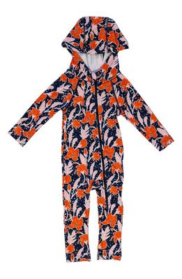 Lake Label Kids' Floral Long Sleeve Full Body Hooded Swimsuit in Vintage Flower