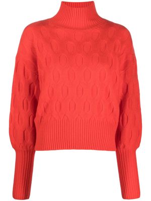 Lala Berlin cable-knit high-neck jumper - Red