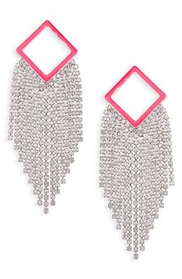L'alingi Crystal Drop Earrings in Neon Pink
