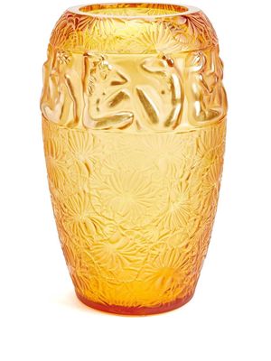 Lalique Angelic crystal embossed vase - Gold