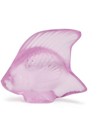 Lalique Fish translucent crystal sculpture - Pink