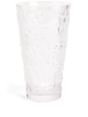 Lalique large Merles Et Raisins crystal vase - CLEAR