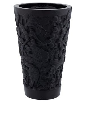 Lalique Merles Raisins crystal vase - Black