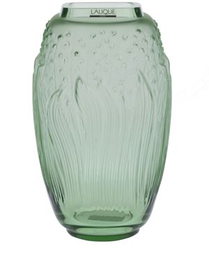 Lalique Muguet crystal vase - Green