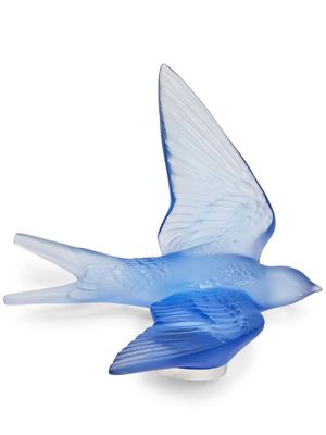 Lalique Swallow Wings Up sculpture - Blue