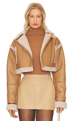 LAMARQUE Adrina Cropped Jacket in Tan
