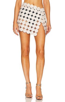 LAMARQUE Fenna Leather Mini Skirt in Ivory