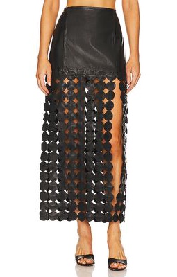 LAMARQUE Kali Leather Maxi Skirt in Black