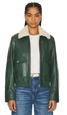 LAMARQUE Klemence Bomber Jacket in Dark Green