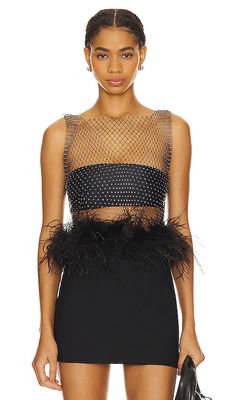 LAMARQUE Pia Embellished Top in Black