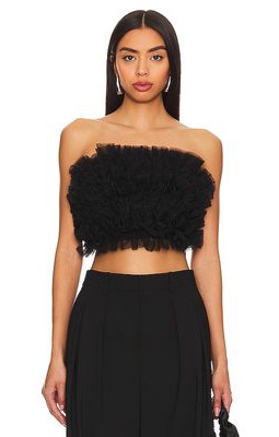 LAMARQUE Ruana Tulle Top in Black