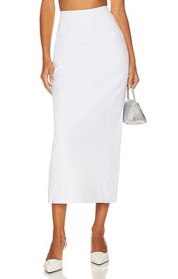 LAMARQUE Tyra Denim Column Skirt in White