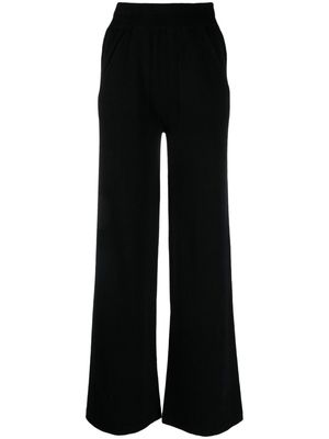 Lamberto Losani wide-leg fine-knit trousers - Black