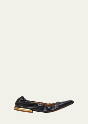 Lambskin Point-Toe Ballerina Flats