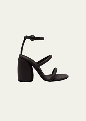 Lambskin Two-Band Ankle-Strap Sandals